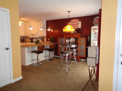 Dining Room with large window looks onto patio