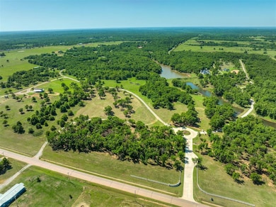 Aerial view featuring a view of trees and a water 