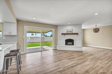 Fireplace from Kitchen