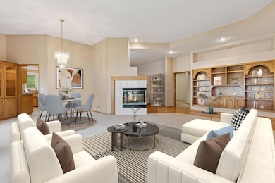 Virtually staged living/dining area