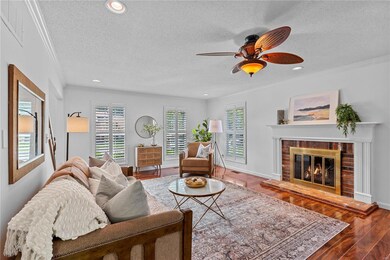 huge open great room with fireplace