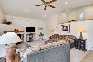 Living area.  Up stairs on the right - door to the