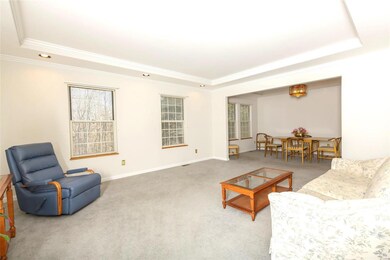 Living Room with tray ceiling