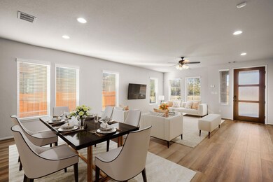Dining space featuring recessed lighting, baseboa
