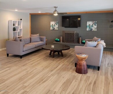 Living room with fireplace