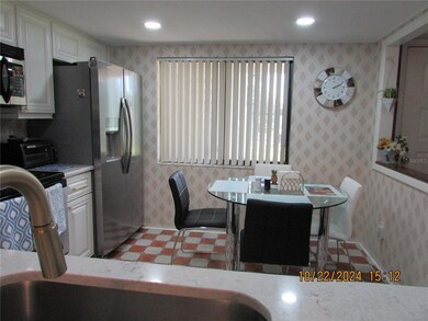 View of kitchen from dining area