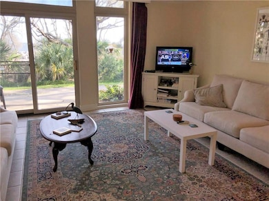 Living area with view of ocean