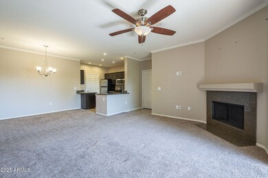 Living room with fireplace