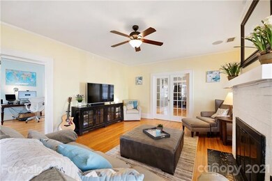 Living Room with original French Doors closed...