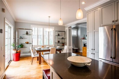 Kitchen island towards the dining room