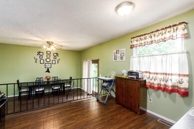 Kitchen overlooks Dining Room