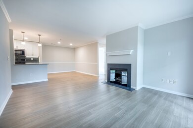 Open living room looking into dining area and kitc