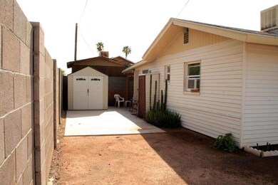 Side view with shed
