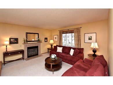 Cozy living room with gas fireplace.