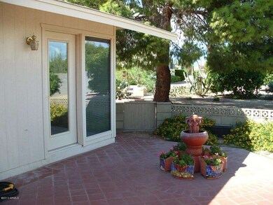 BACK PATIO, KITCHEN DOOR, FOUNTAIN