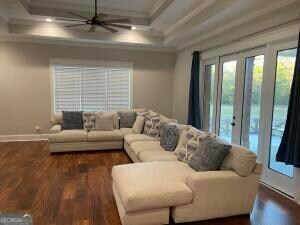 glass doors leading to covered porch