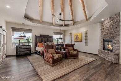 Master bedroom with fire