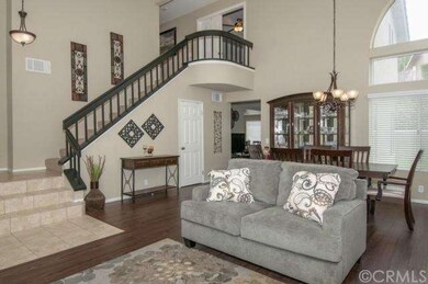 Stunning living and dining area with rich color to