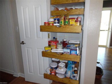 Expanded pantry with pull out shelves in the kitch