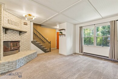 Brick fireplace