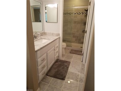 Remodeled master bath with new vanity, shower, and