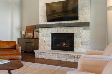 Living area featuring wood finished floors and a 