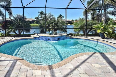 Pool with lake view
