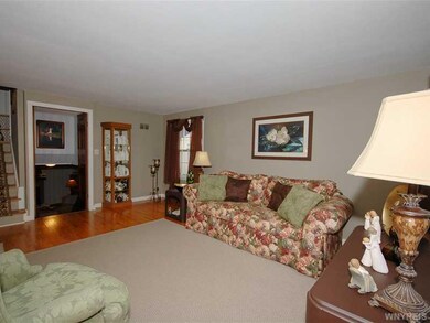 Living Room Living room with a few steps down to t