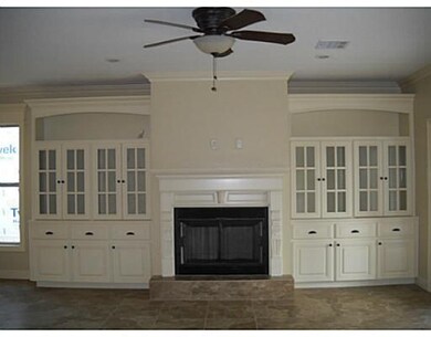 Living Room. Gas fireplace and built-ins