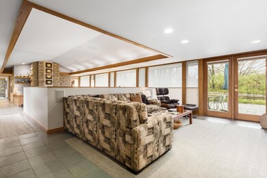 step down into the living room