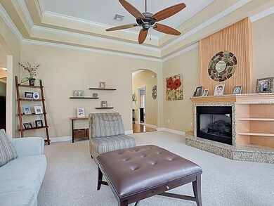 Living room with gas fireplace, with gorgeous hear