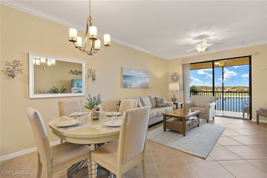 Dining room featuring light tile patterned floors,