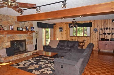 Family Room with Stone Gas-log Fireplace