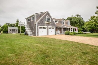 View towards garage and house