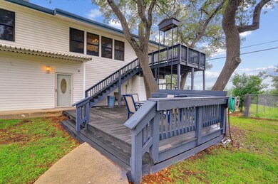 Wooden terrace with stairs