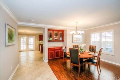 Formal dining room with built in cabinet