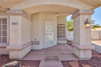 View of exterior entry featuring stucco siding