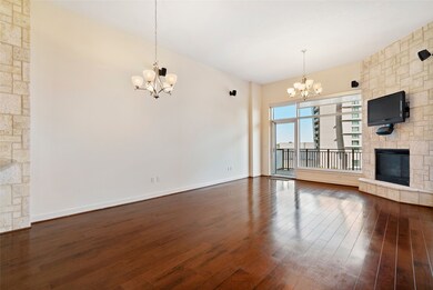Large open space with living and dining area.