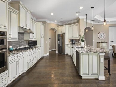 Kitchen with appliances with stainless steel finis