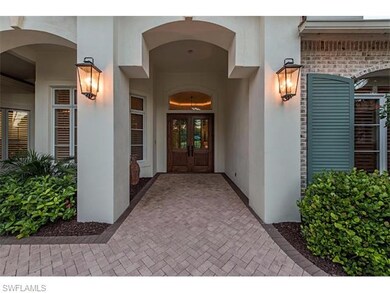 Close up of new mahagony front door with straight 