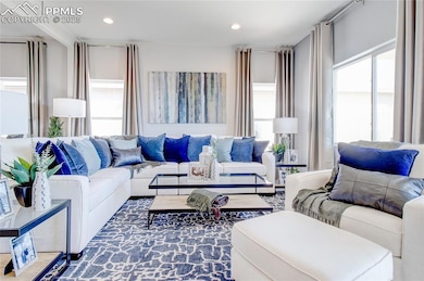 Living area featuring recessed lighting