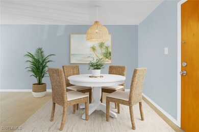 Dining space with baseboards