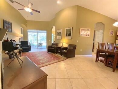 Formal living and dining area, with a lovely pool 