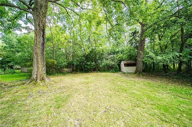 View of yard featuring a storage unit