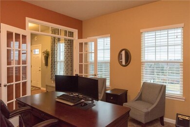 Beautiful office area with glass panel french door