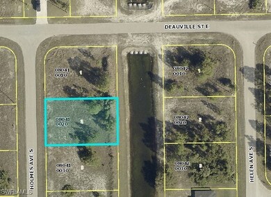 Aerial map of property and surrounding area with property boundaries highlighted