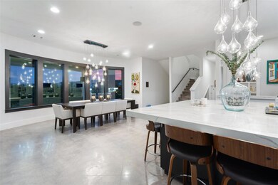 Dining space featuring stairway, recessed lightin