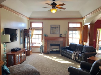 Great Room with Gas Fireplace, Ceiling Fan, Tray C
