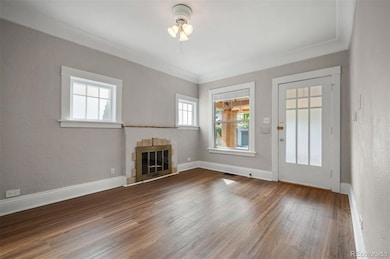 Original fireplace and moldings but fresh finishes!