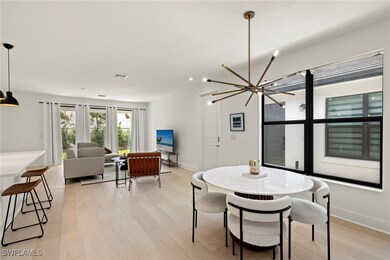 Dining space featuring an inviting chandelier and